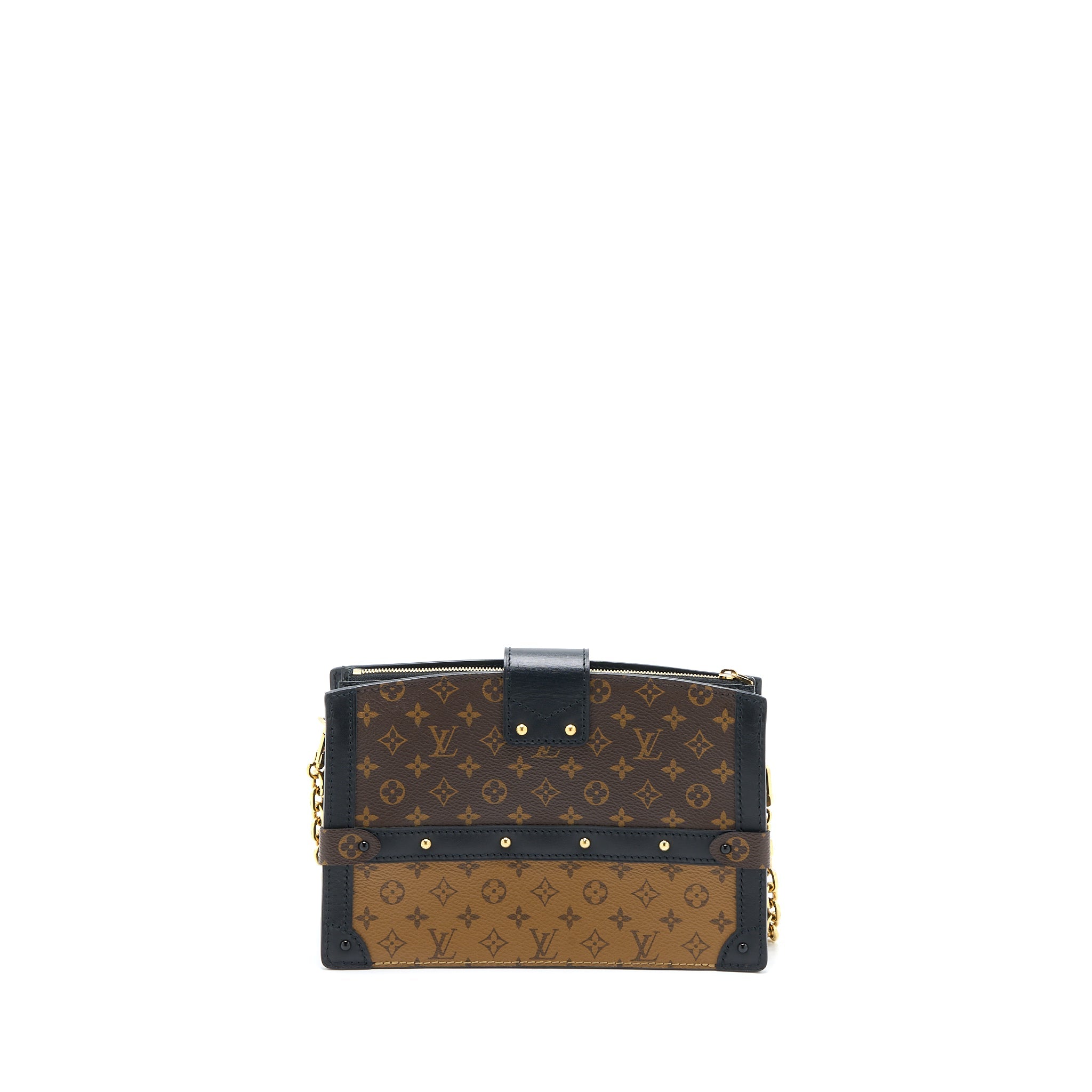 AAA Replica Louis Vuitton LV TRUNK CLUTCH MONOGRAM REVERSE CANVAS GHW