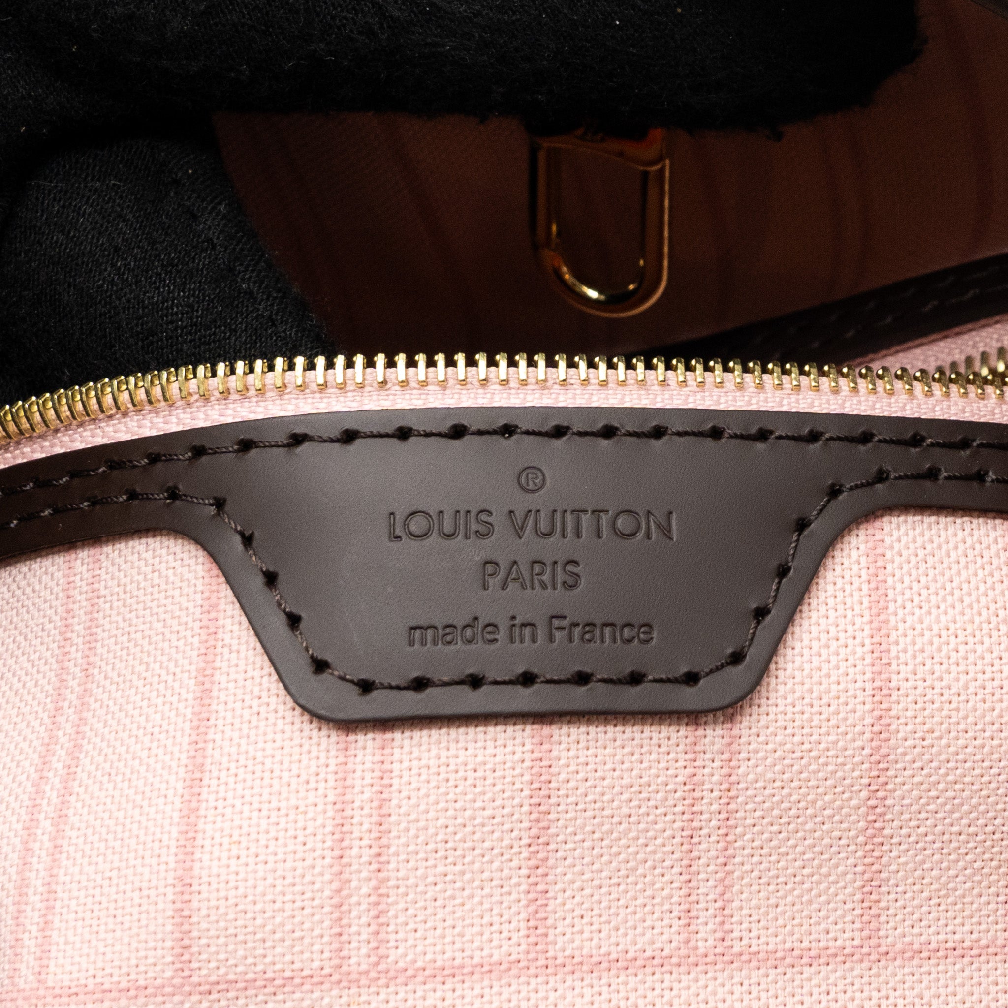 AAA Replica Louis Vuitton LV NEVERFULL MM MONOGRAM DAMIER EBENE CANVAS / ROSE BALLERINA GHW