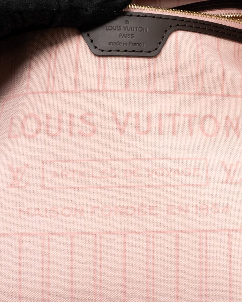 AAA Replica Louis Vuitton LV NEVERFULL MM MONOGRAM DAMIER EBENE CANVAS / ROSE BALLERINA GHW