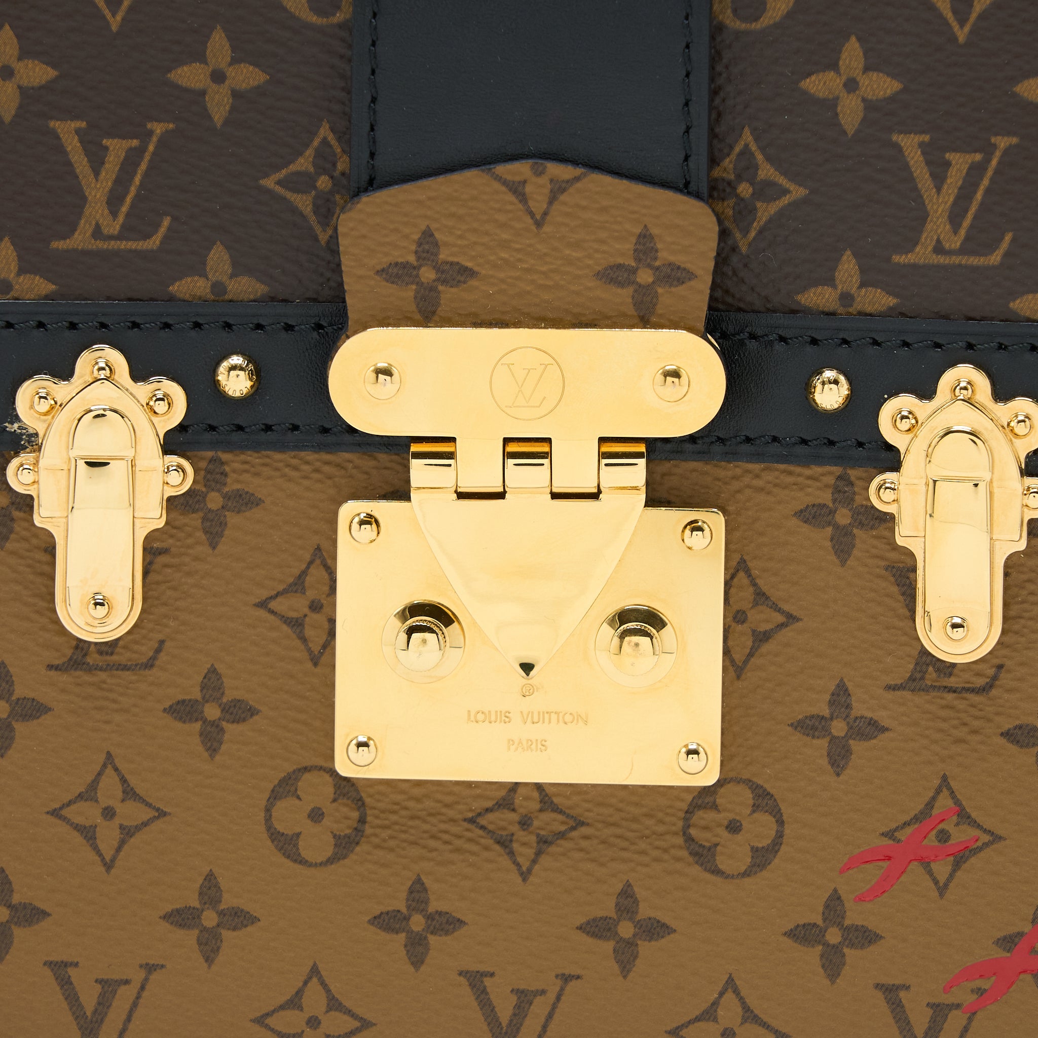 AAA Replica Louis Vuitton LV TRUNK CLUTCH MONOGRAM REVERSE CANVAS GHW