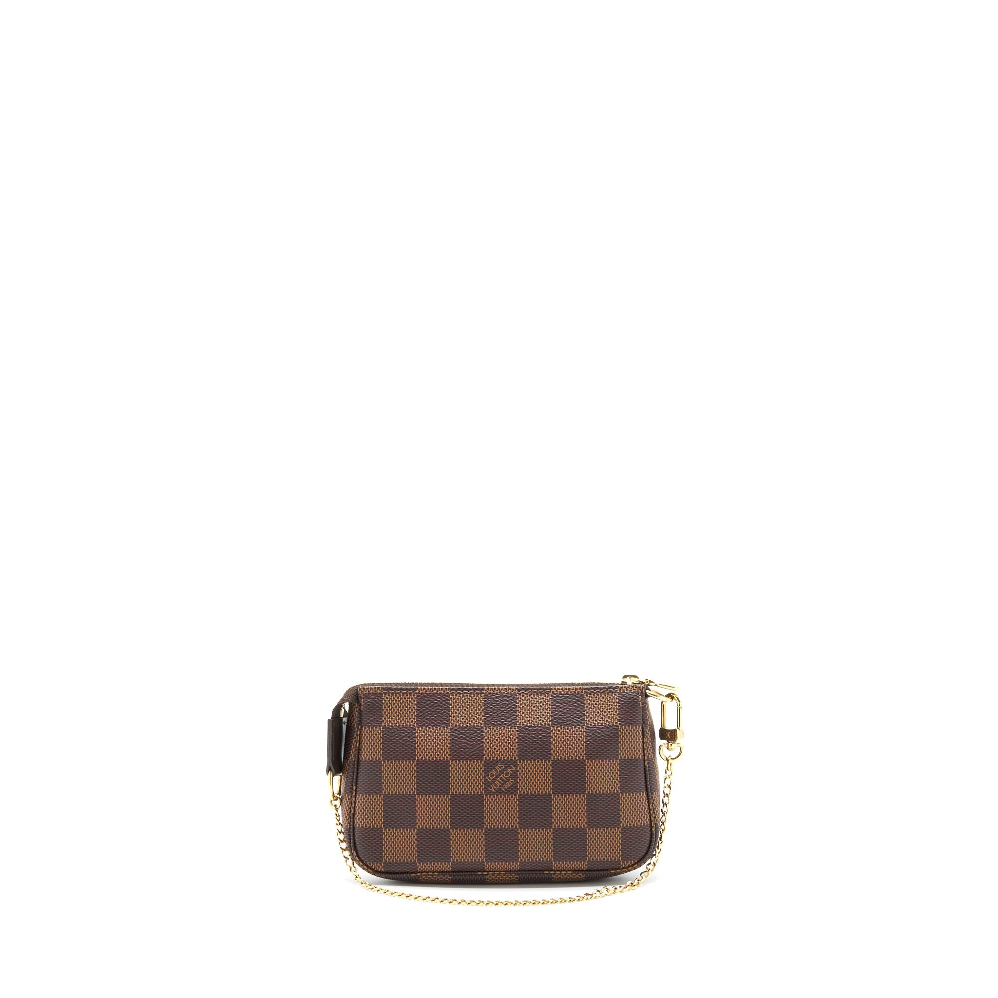 AAA Replica Louis Vuitton LV MINI POCHETTE ACCESSORY DAMIER EBENE GHW