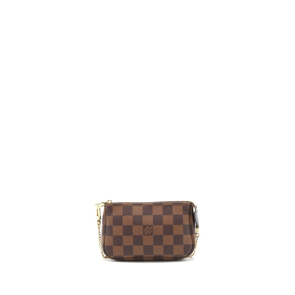 AAA Replica Louis Vuitton LV MINI POCHETTE ACCESSORY DAMIER EBENE GHW