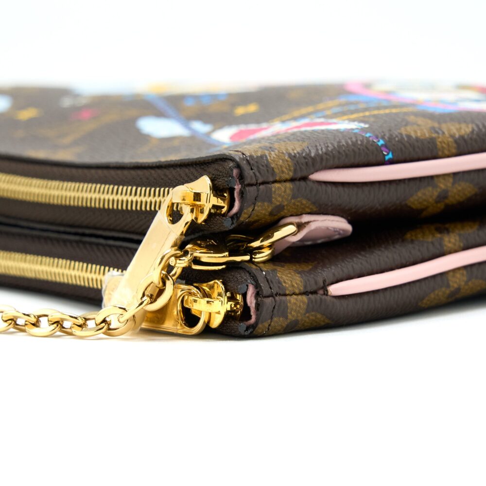 AAA Replica Louis Vuitton LV VIVIAN DOUBLE ZIP POCHETTE LIMITED EDITION MONOGRAM CANVAS/MULTICOLOUR