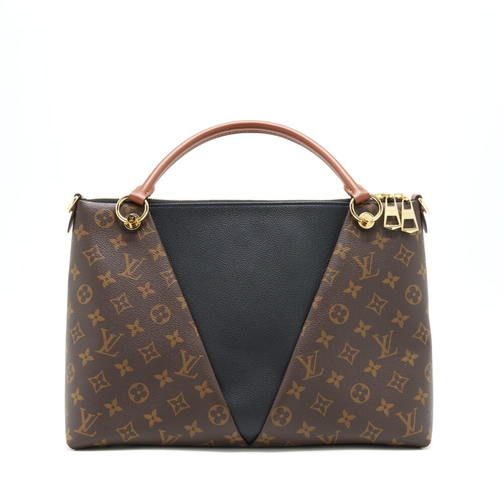 AAA Replica Louis Vuitton LV V TOTE BAG MEDIUM BLACK GHW