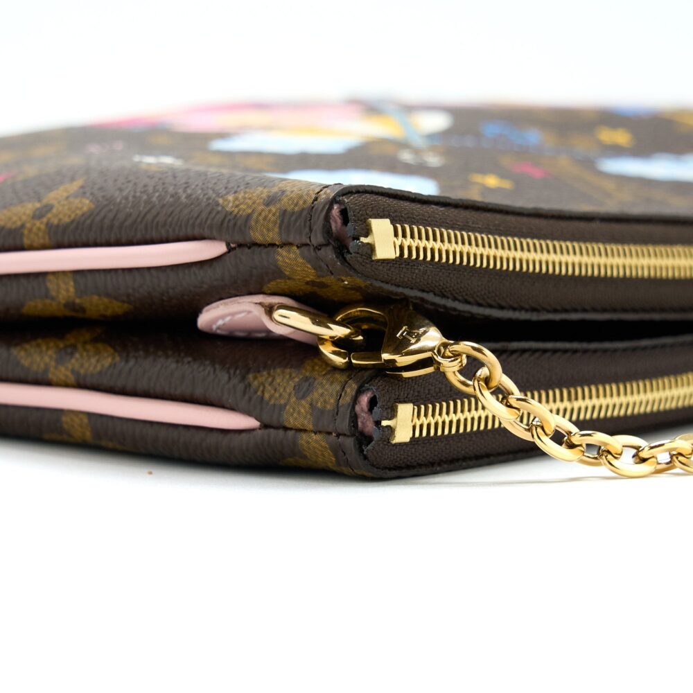 AAA Replica Louis Vuitton LV VIVIAN DOUBLE ZIP POCHETTE LIMITED EDITION MONOGRAM CANVAS/MULTICOLOUR