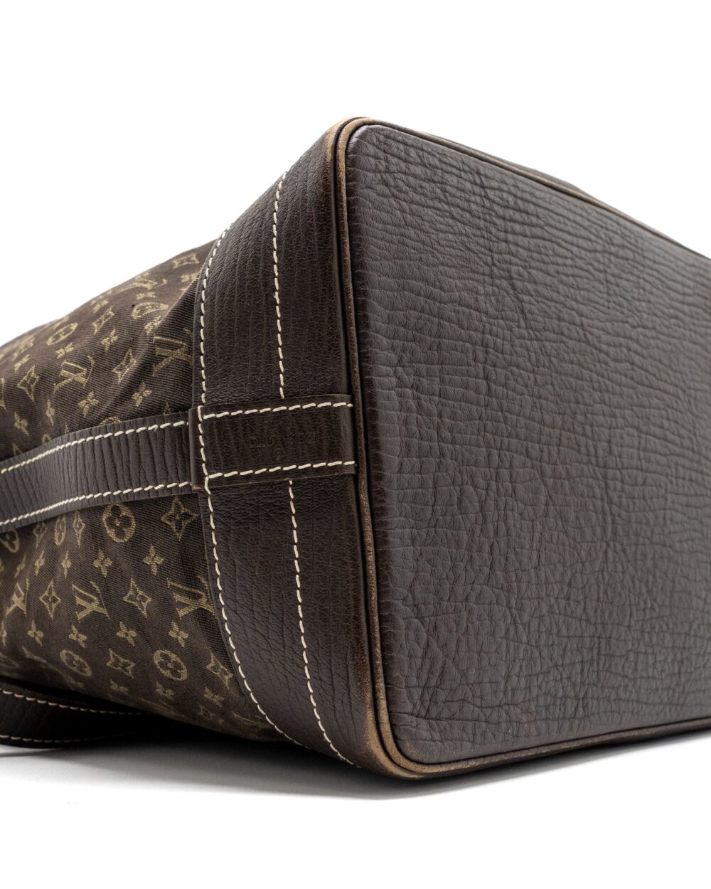AAA Replica Louis Vuitton LV LIN NOE BAG FABRIC/LEATHER EBENE GHW