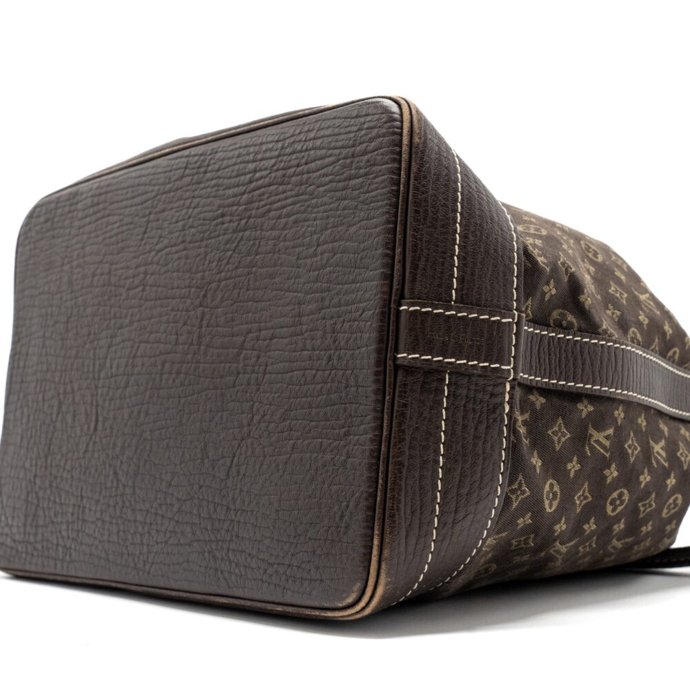 AAA Replica Louis Vuitton LV LIN NOE BAG FABRIC/LEATHER EBENE GHW