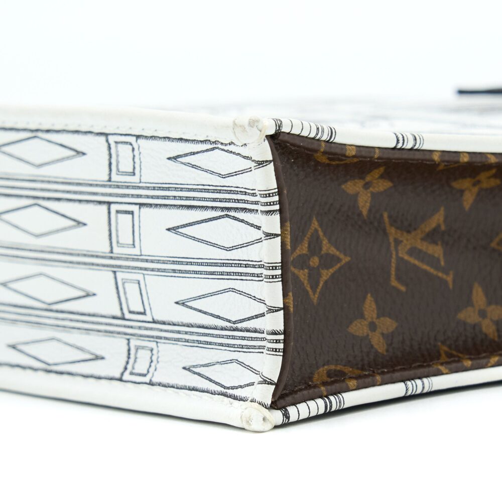 AAA Replica Louis Vuitton LV PETIT SAC PLAT BAG WHITE/BLACK FORNASETTI MONOGRAM CANVAS GHW