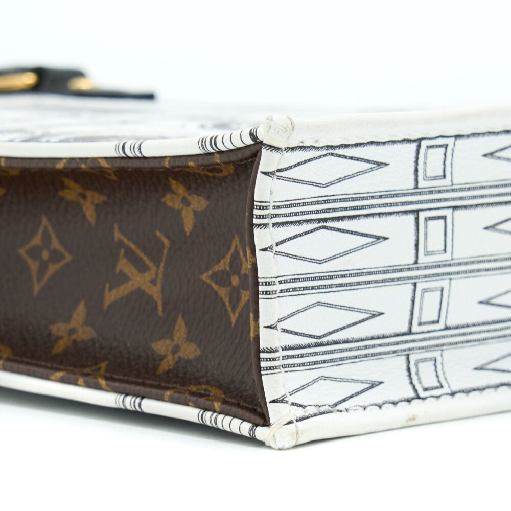 AAA Replica Louis Vuitton LV PETIT SAC PLAT BAG WHITE/BLACK FORNASETTI MONOGRAM CANVAS GHW