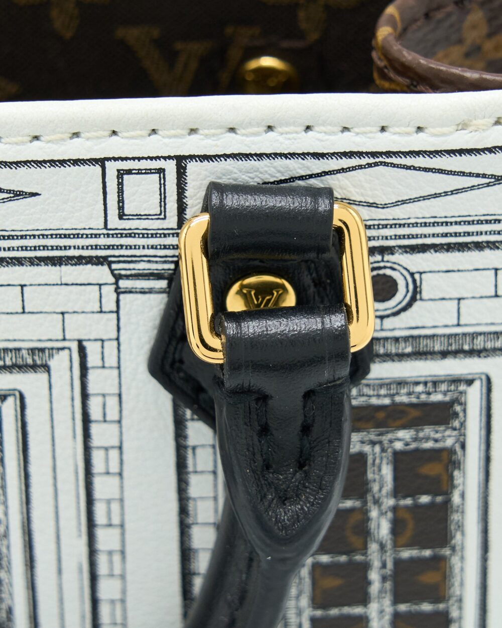 AAA Replica Louis Vuitton LV PETIT SAC PLAT BAG WHITE/BLACK FORNASETTI MONOGRAM CANVAS GHW