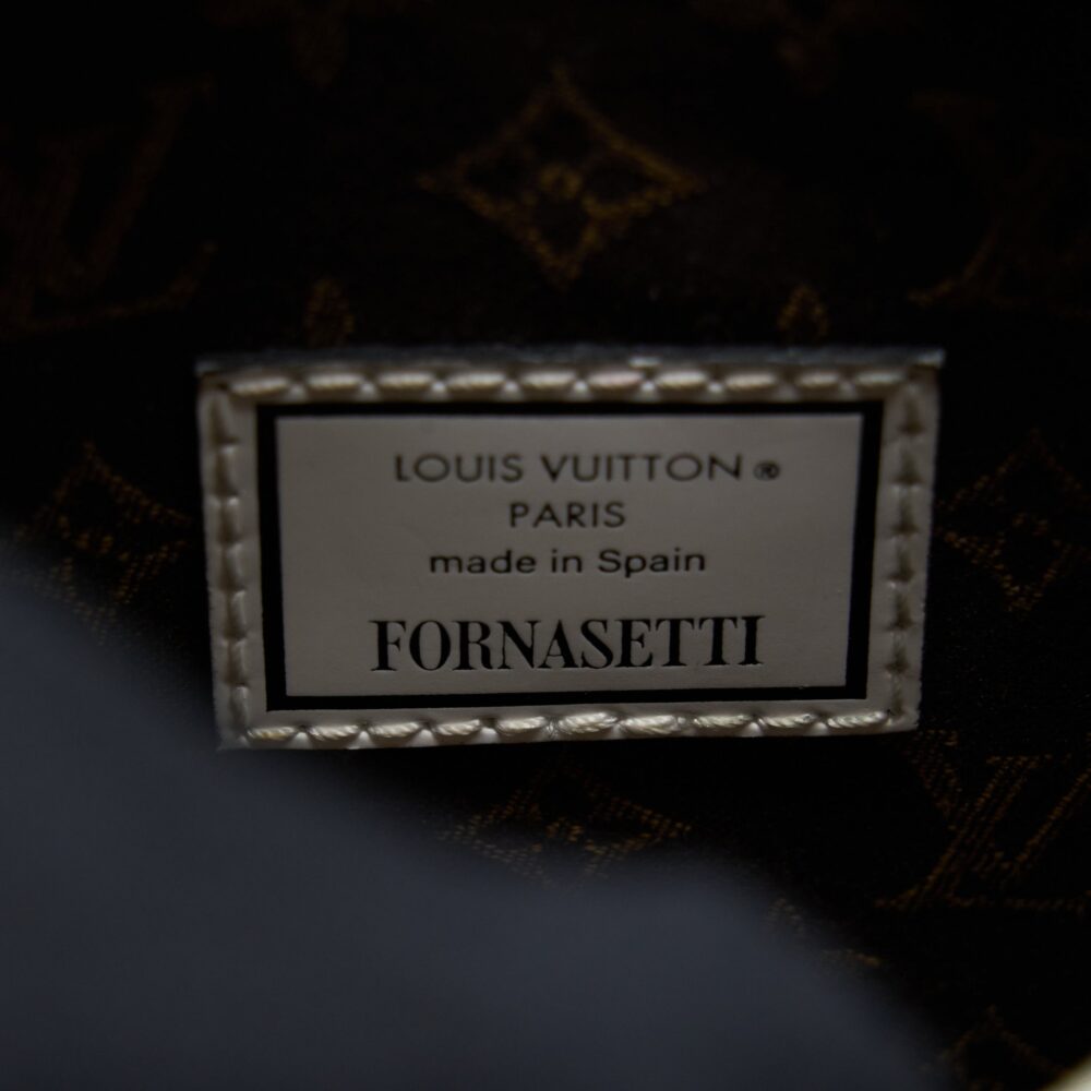 AAA Replica Louis Vuitton LV PETIT SAC PLAT BAG WHITE/BLACK FORNASETTI MONOGRAM CANVAS GHW