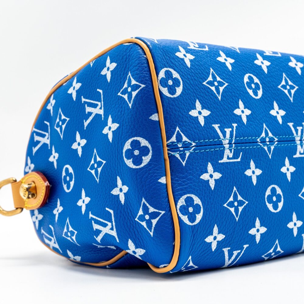 AAA Replica Louis Vuitton LV SPEEDY P9 BANDOULIERE 25 MONOGRAM SOFT CALFSKIN BLEU GHW