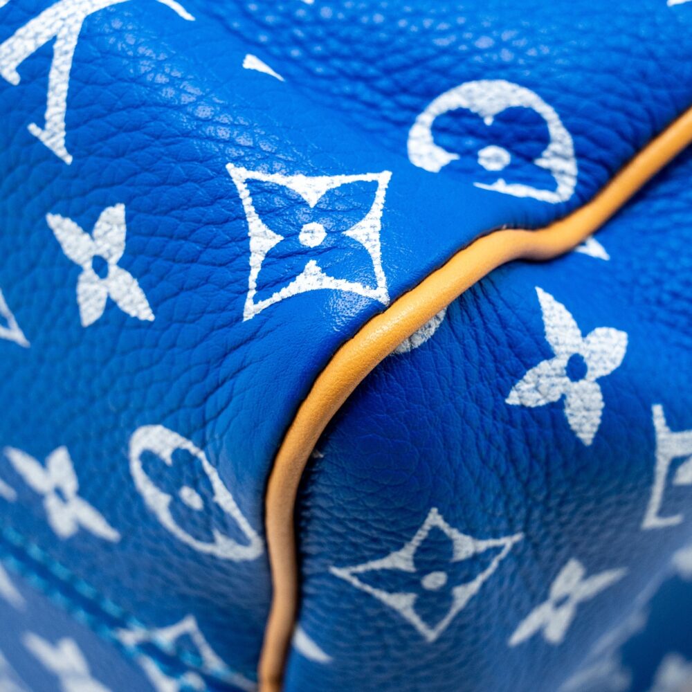 AAA Replica Louis Vuitton LV SPEEDY P9 BANDOULIERE 25 MONOGRAM SOFT CALFSKIN BLEU GHW