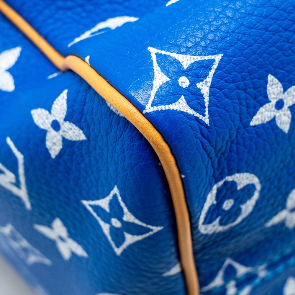AAA Replica Louis Vuitton LV SPEEDY P9 BANDOULIERE 25 MONOGRAM SOFT CALFSKIN BLEU GHW