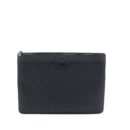 AAA Replica Louis Vuitton LV DISCOVERY POCHETTE MONOGRAM SHADOW BLACK WITH BLACK HARDWARE