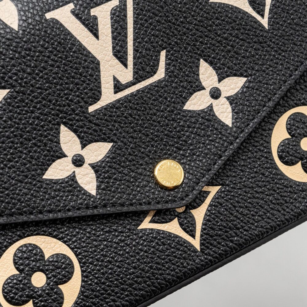AAA Replica Louis Vuitton LV FELICIE POCHETTE MONOGRAM EMPREINTE LEATHER BLACK/BEIGE GHW