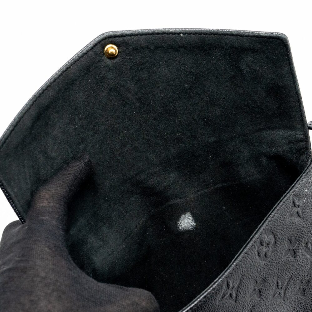 AAA Replica Louis Vuitton LV ENVELOP POCHETTE MONOGRAM EMPREINTE BLACK GHW