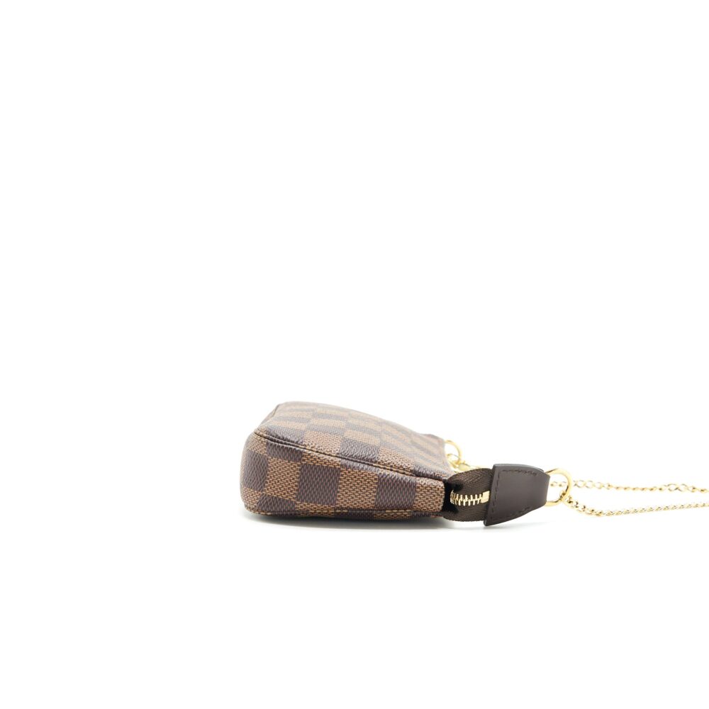 AAA Replica Louis Vuitton LV MINI POCHETTE ACCESSORY DAMIER EBENE GHW