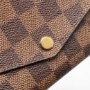 AAA Replica Louis Vuitton LV SARAH WALLET DAMIER EBENE / ROSE BALLERINE