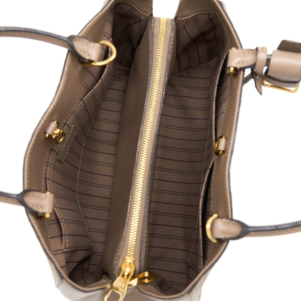 AAA Replica Louis Vuitton LV MONTAIGNE MM MONOGRAM EMPREINTE DARK BEIGE GHW