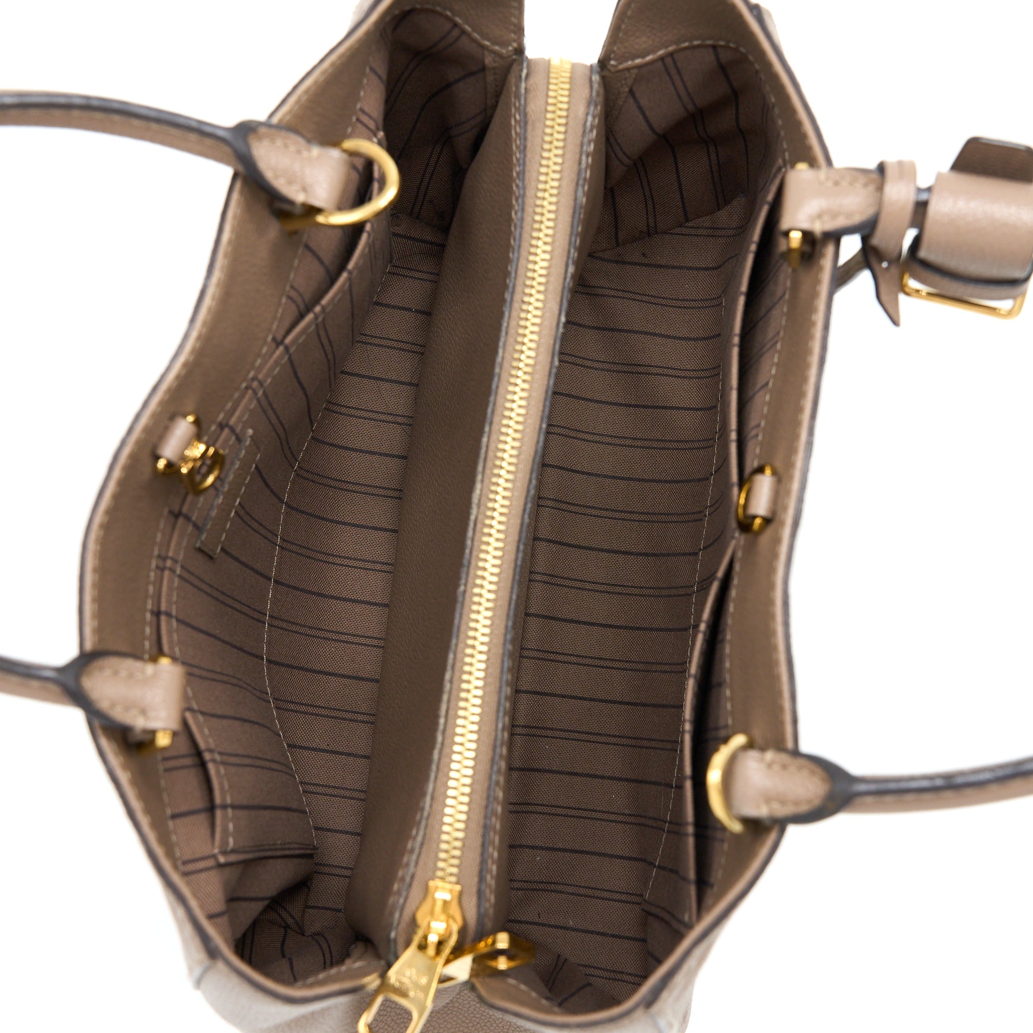 AAA Replica Louis Vuitton LV MONTAIGNE MM MONOGRAM EMPREINTE DARK BEIGE GHW