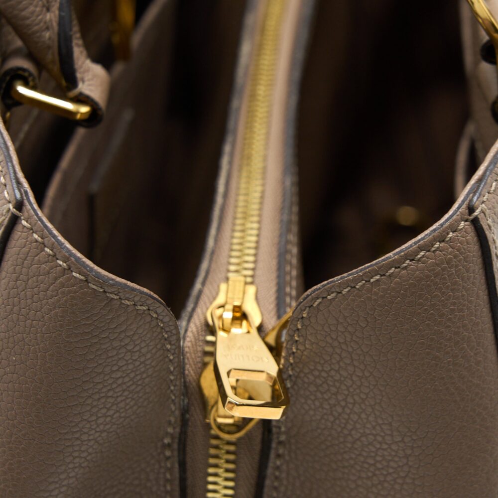 AAA Replica Louis Vuitton LV MONTAIGNE MM MONOGRAM EMPREINTE DARK BEIGE GHW