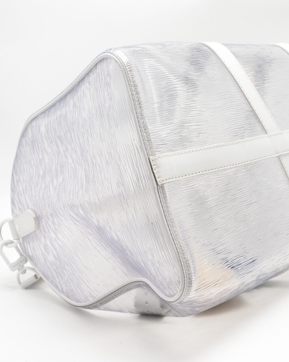AAA Replica Louis Vuitton LV WAVY KEEPALL 50 EPI PLAGE WHITE