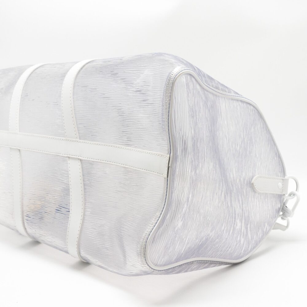AAA Replica Louis Vuitton LV WAVY KEEPALL 50 EPI PLAGE WHITE