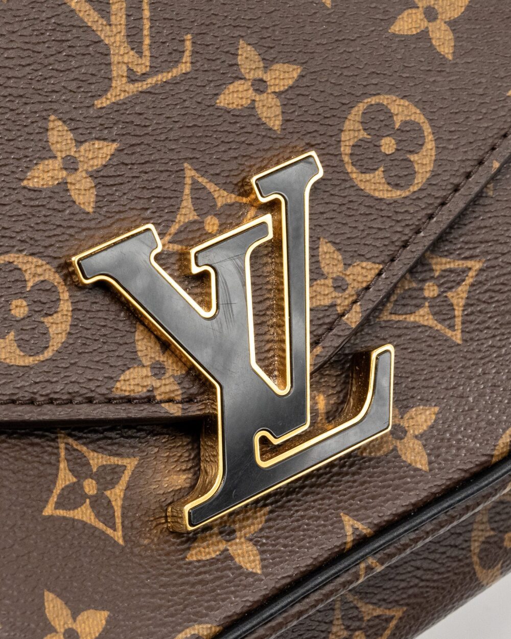 AAA Replica Louis Vuitton LV PASSY MONOGRAM CANVAS BLACK/GOLD HARDWARE