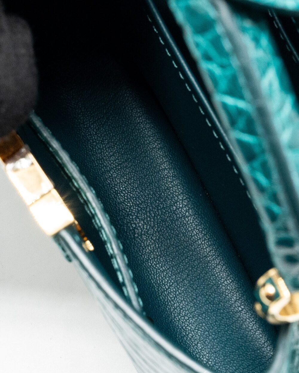 AAA Replica Louis Vuitton LV CAPUCINES MINI CROCODILE BRILLANT BLUE CANARD GHW