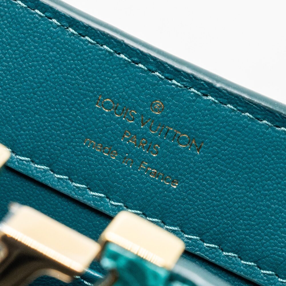 AAA Replica Louis Vuitton LV CAPUCINES MINI CROCODILE BRILLANT BLUE CANARD GHW