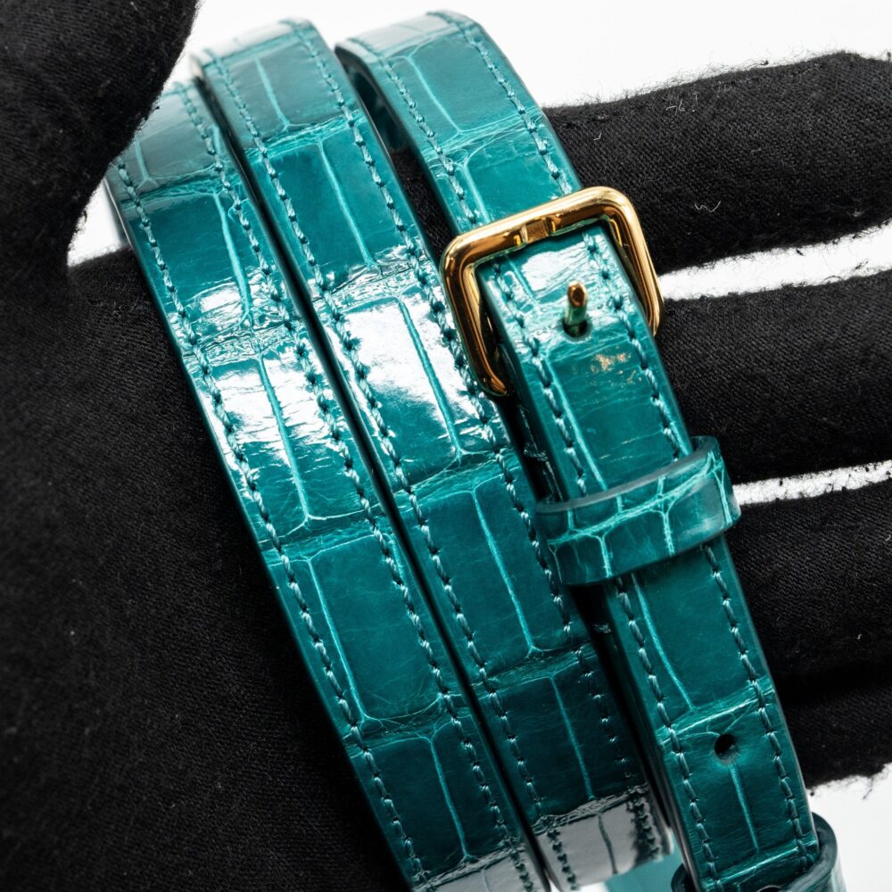 AAA Replica Louis Vuitton LV CAPUCINES MINI CROCODILE BRILLANT BLUE CANARD GHW