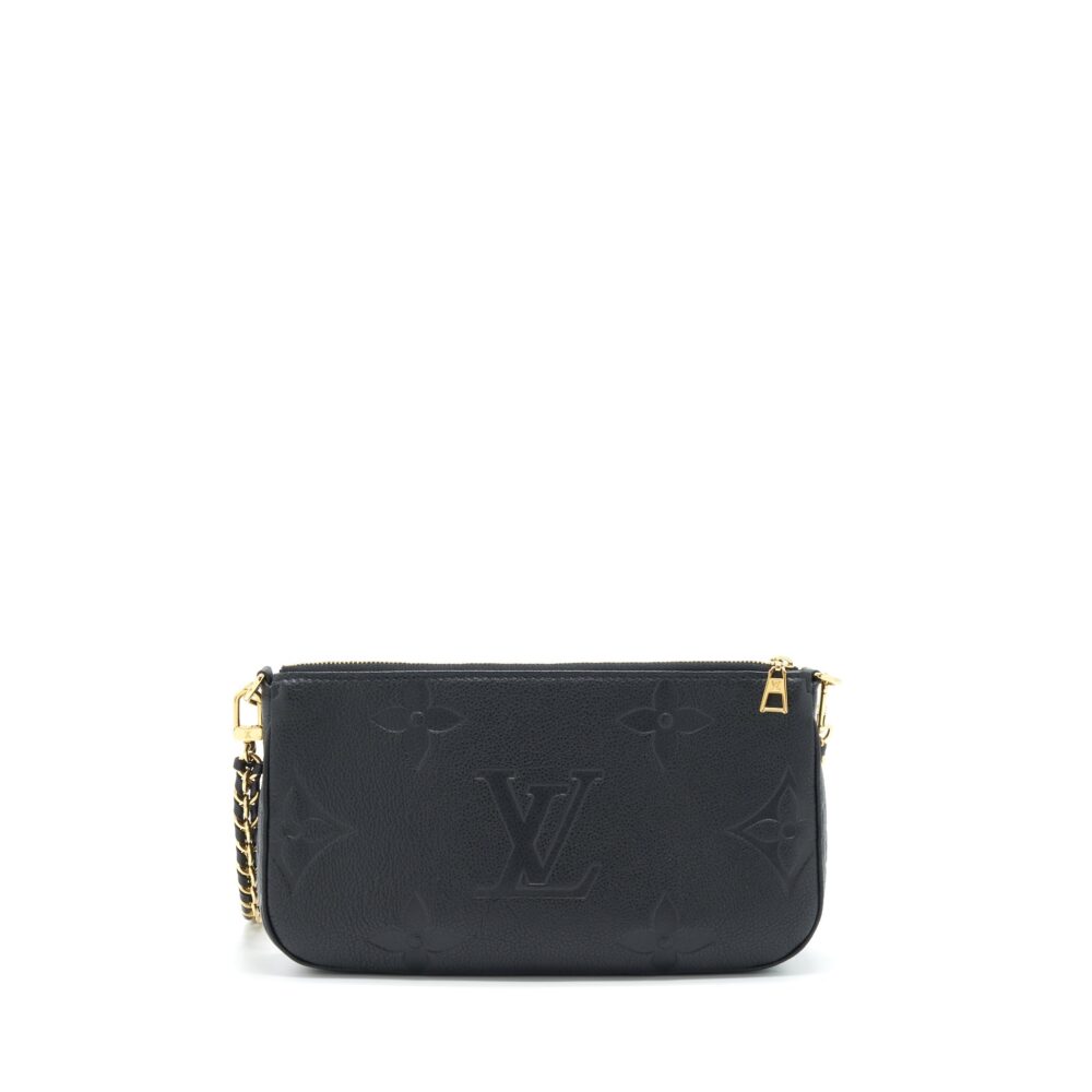AAA Replica Louis Vuitton LV MULTI POCHETTE MONOGRAM EMPREINTE BLACK GHW