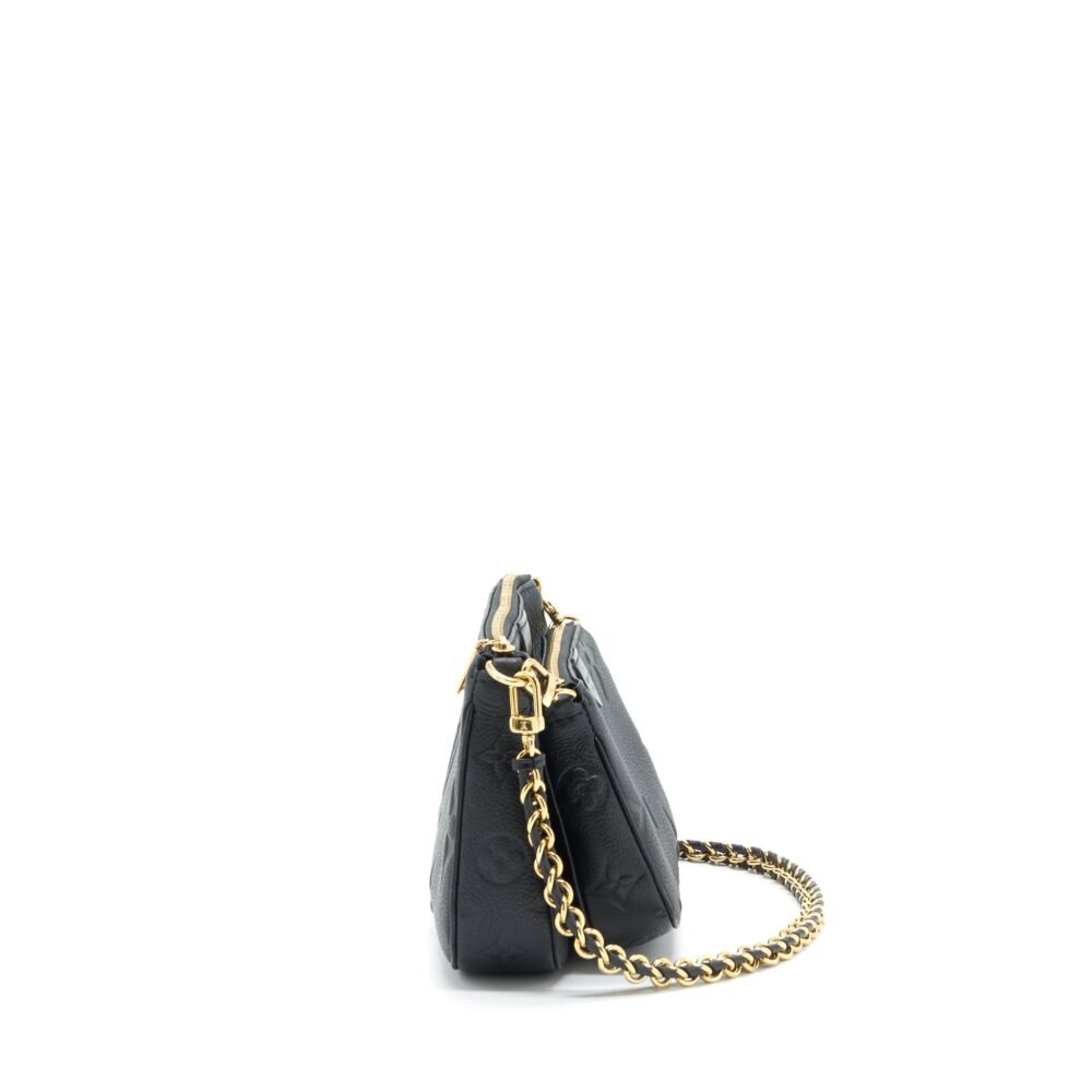 AAA Replica Louis Vuitton LV MULTI POCHETTE MONOGRAM EMPREINTE BLACK GHW