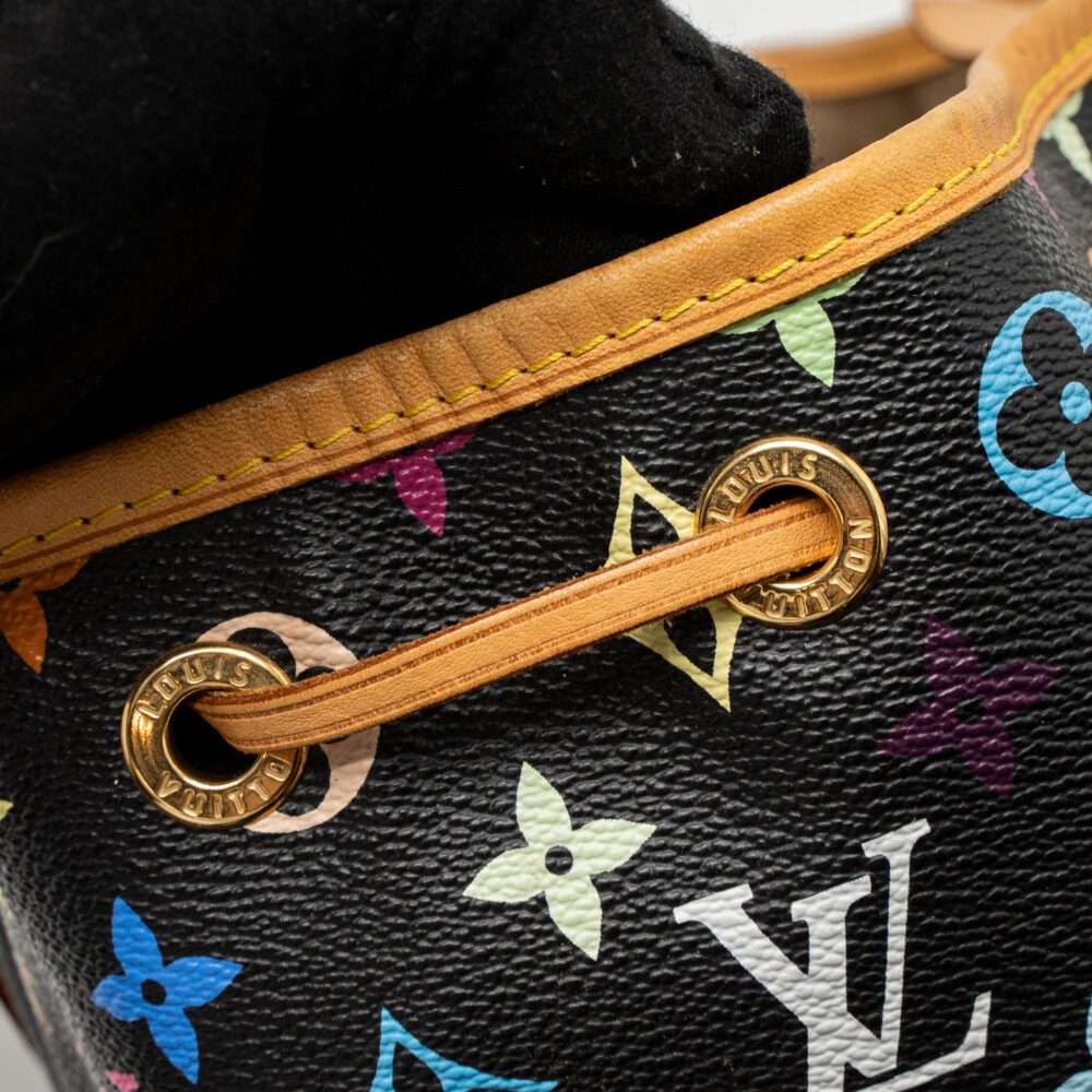 AAA Replica Louis Vuitton LV PETIT NOE MONOGRAM CANVAS BLACK/MULTICOLOUR GHW