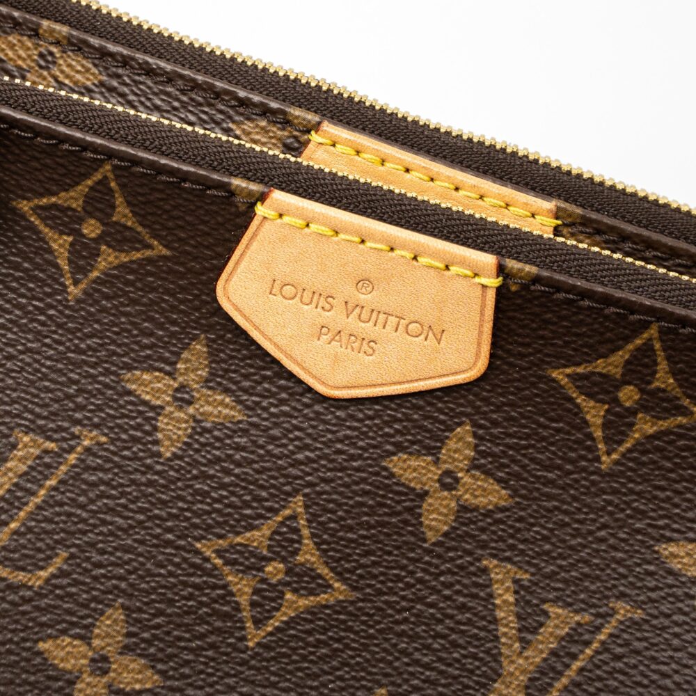 AAA Replica Louis Vuitton LV MULTI POCHETTE ACCESSORIES MONOGRAM CANVAS KHAKI STRAP GHW