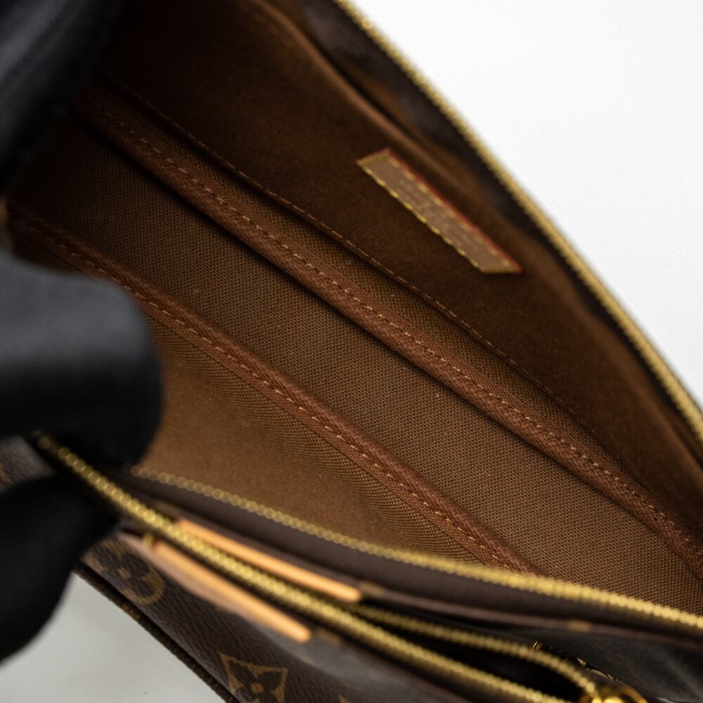 AAA Replica Louis Vuitton LV MULTI POCHETTE ACCESSORIES MONOGRAM CANVAS KHAKI STRAP GHW