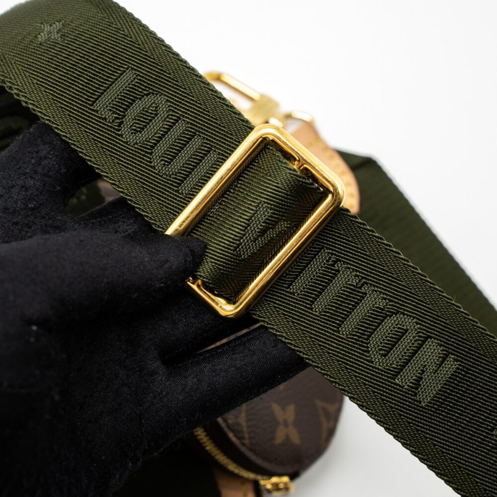 AAA Replica Louis Vuitton LV MULTI POCHETTE ACCESSORIES MONOGRAM CANVAS KHAKI STRAP GHW