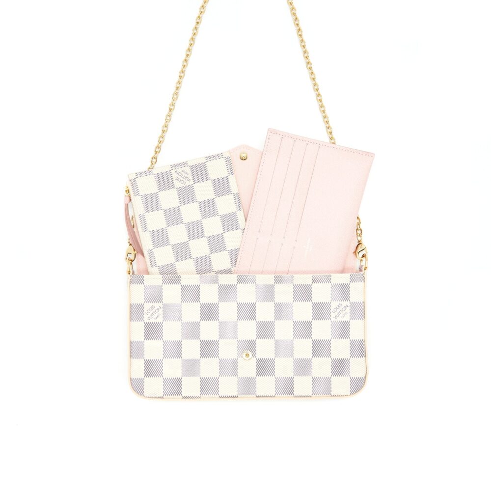 AAA Replica Louis Vuitton LV FELICIE POCHETTE DAMIER AZUR CANVAS