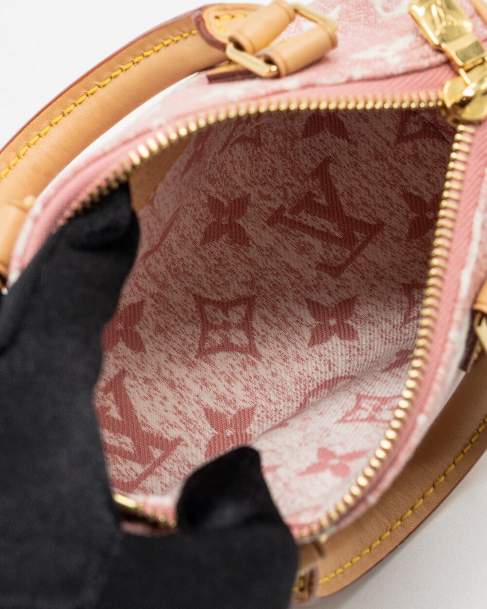 AAA Replica Louis Vuitton LV NANO SPEEDY MONOGRAM DENIM PINK GHW (NEW VERSION)