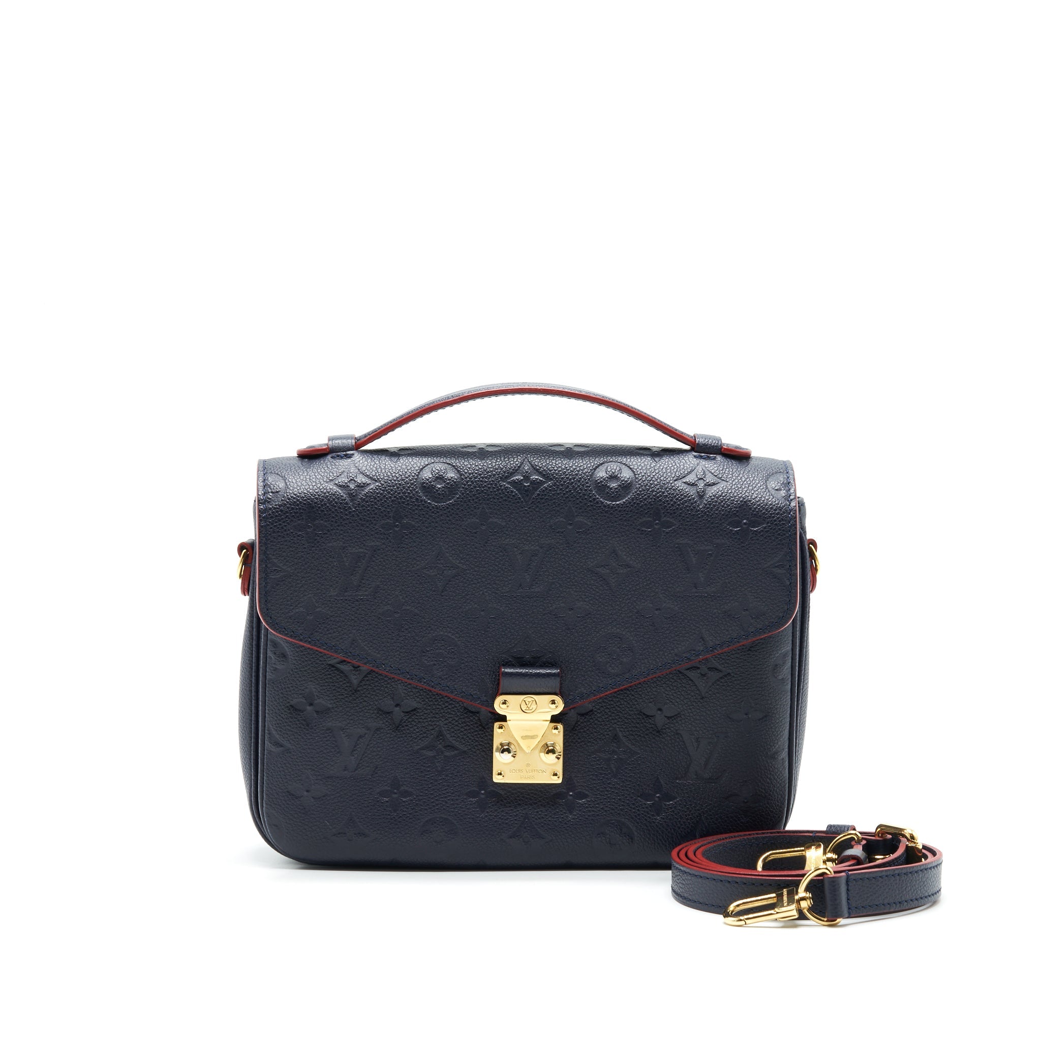 AAA Replica Louis Vuitton LV POCHETTE METIS MARINE ROUGE MONOGRAM EMPREINTE LEATHER