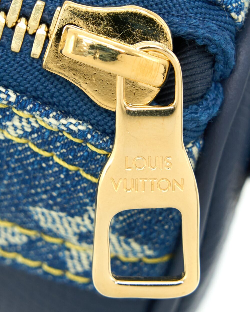 AAA Replica Louis Vuitton LV KEEPALL XS MONOGRAM DENIM/LEATHER BLUE GHW