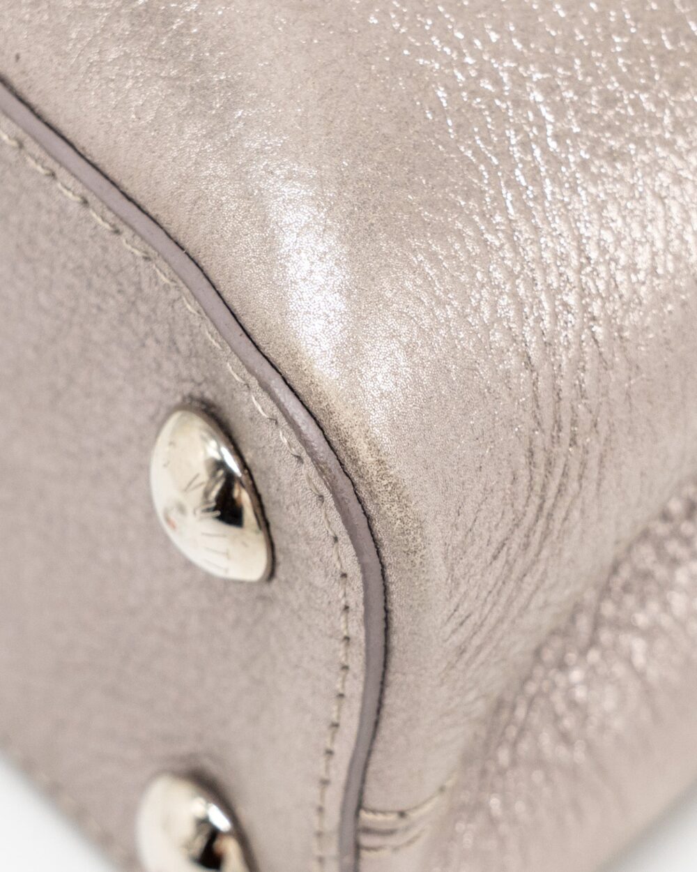 AAA Replica Louis Vuitton LV CAPUCINES BB LEATHER METALLIC SILVER SHW