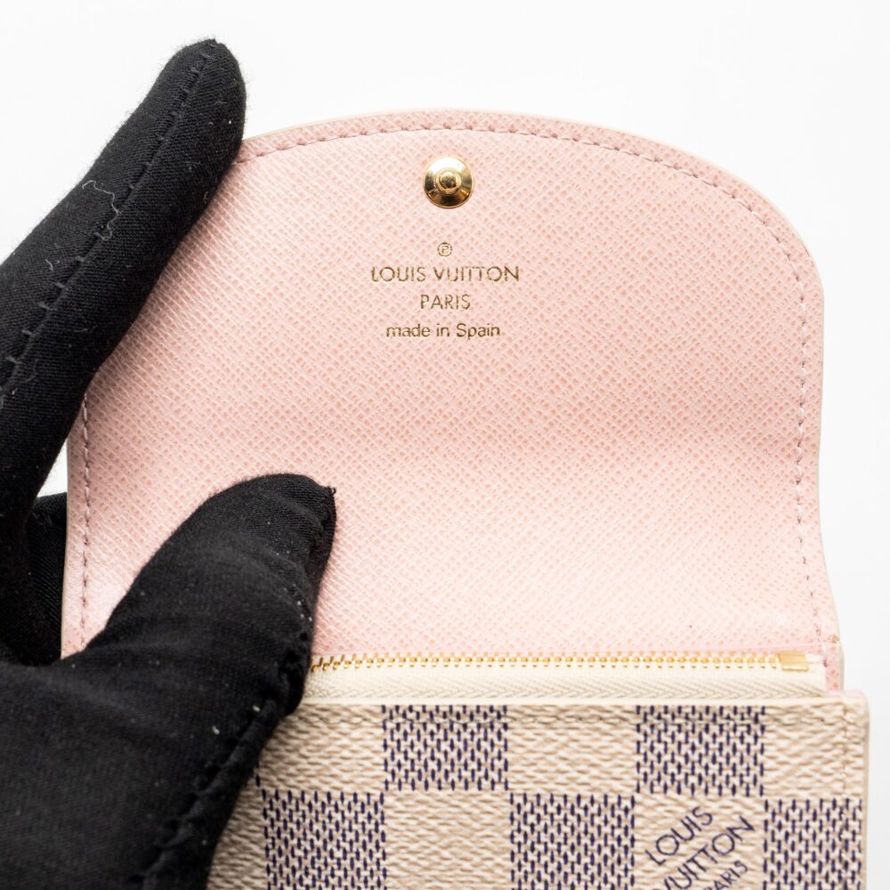 AAA Replica Louis Vuitton LV ROSALIE COIN PURSE DAMIER AZUR CANVAS GHW