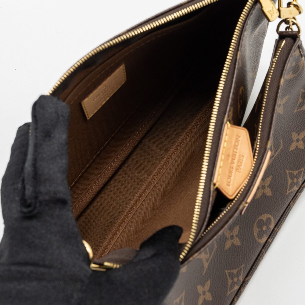 AAA Replica Louis Vuitton LV MULTI POCHETTE MONOGRAM CANVAS KHAKI STRAP GHW