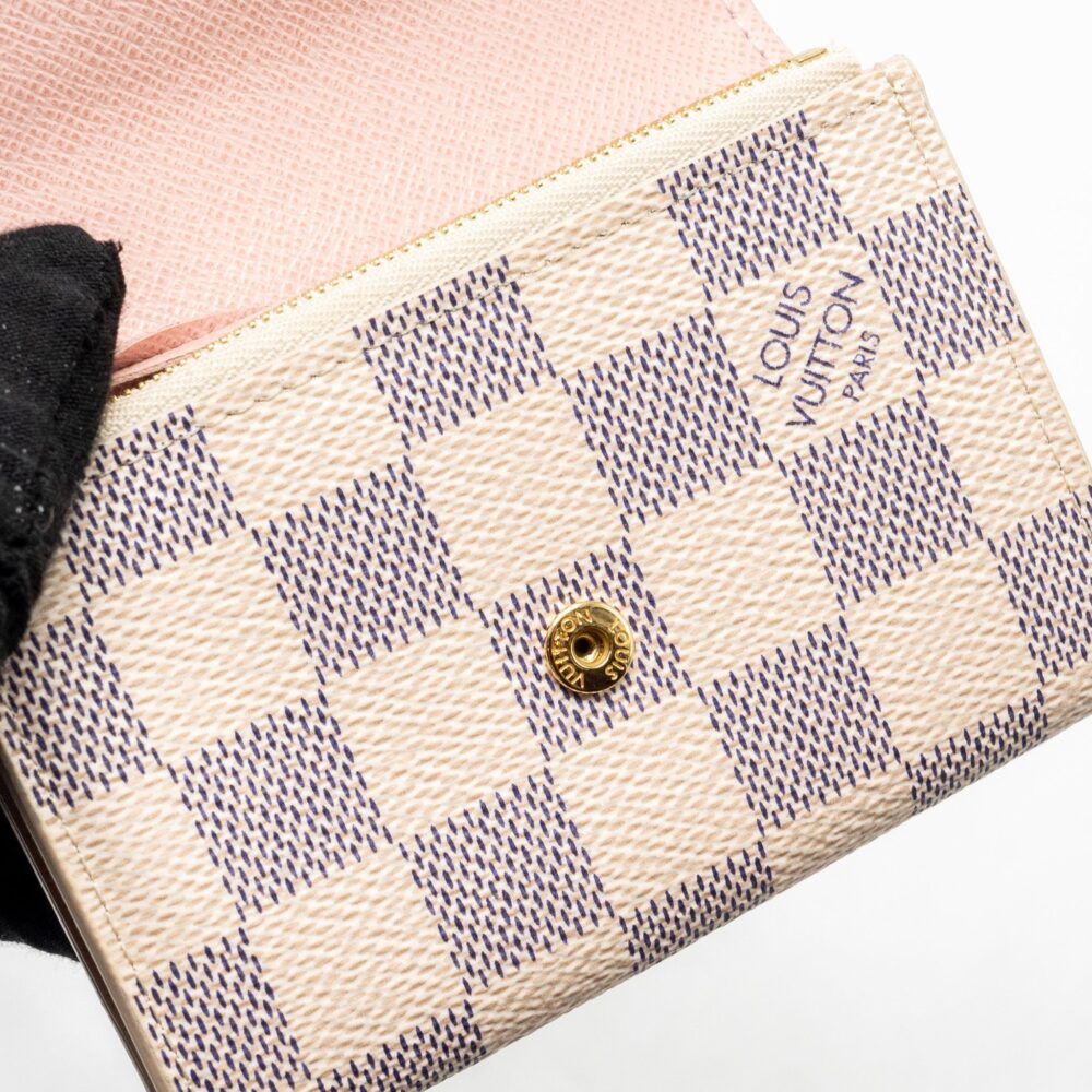 AAA Replica Louis Vuitton LV ROSALIE COIN PURSE DAMIER AZUR CANVAS GHW