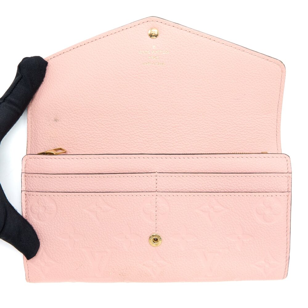 AAA Replica Louis Vuitton LV SARAH WALLET MONOGRAM EMPREINTE LIGHT PINK GHW