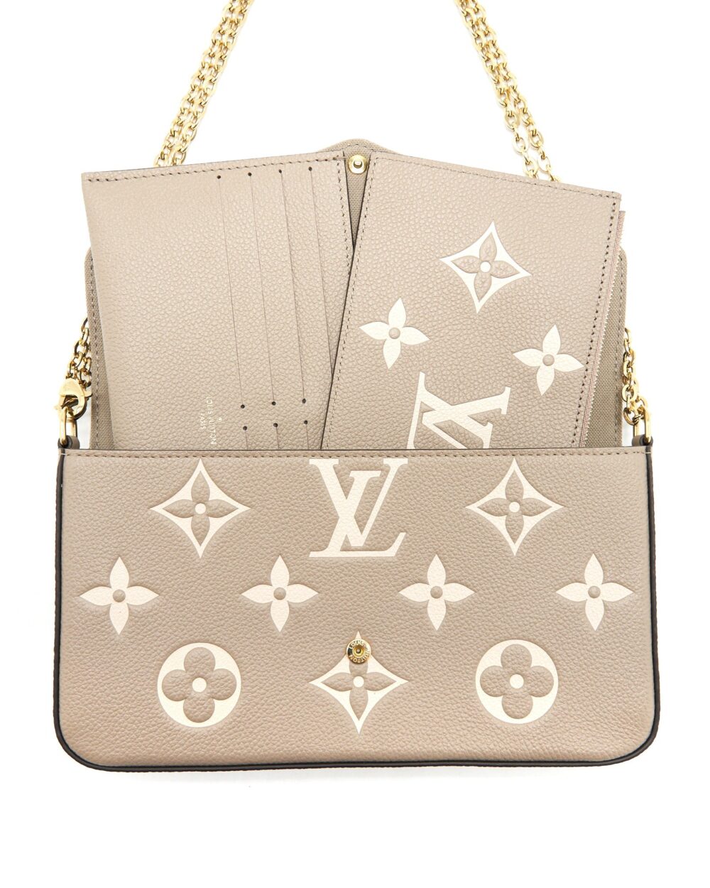 AAA Replica Louis Vuitton LV FELICIE POCHETTE TOURTERELLE/CREME GHW