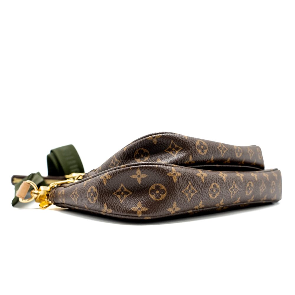 AAA Replica Louis Vuitton LV MULTI POCHETTE ACCESSORIES MONOGRAM CANVAS KHAKI STRAP GHW