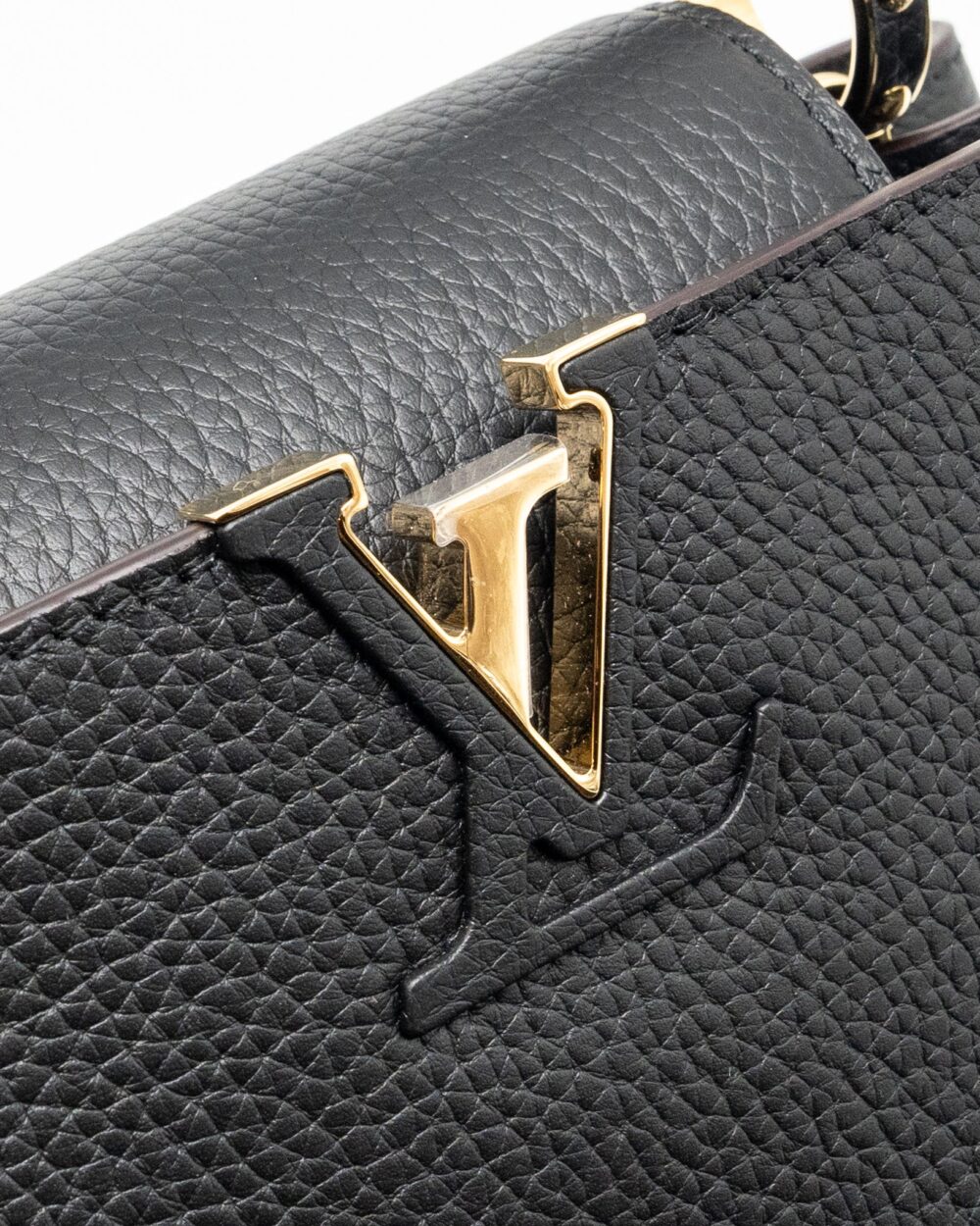 AAA Replica Louis Vuitton LV CAPUCINES BB CALFSKIN BLACK GHW